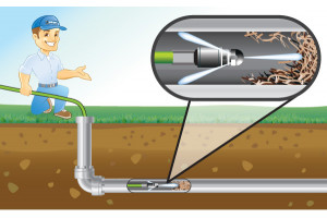 Принцип работы шланга прочистки труб и канализации на котором установлена форсунка с боем назад и вперед