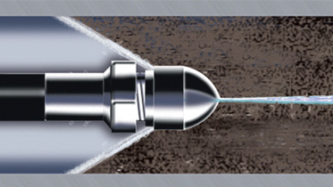 Каналопромывочная форсунка одна струя вперед и три назад для шланг прочистки труб и канализации. 